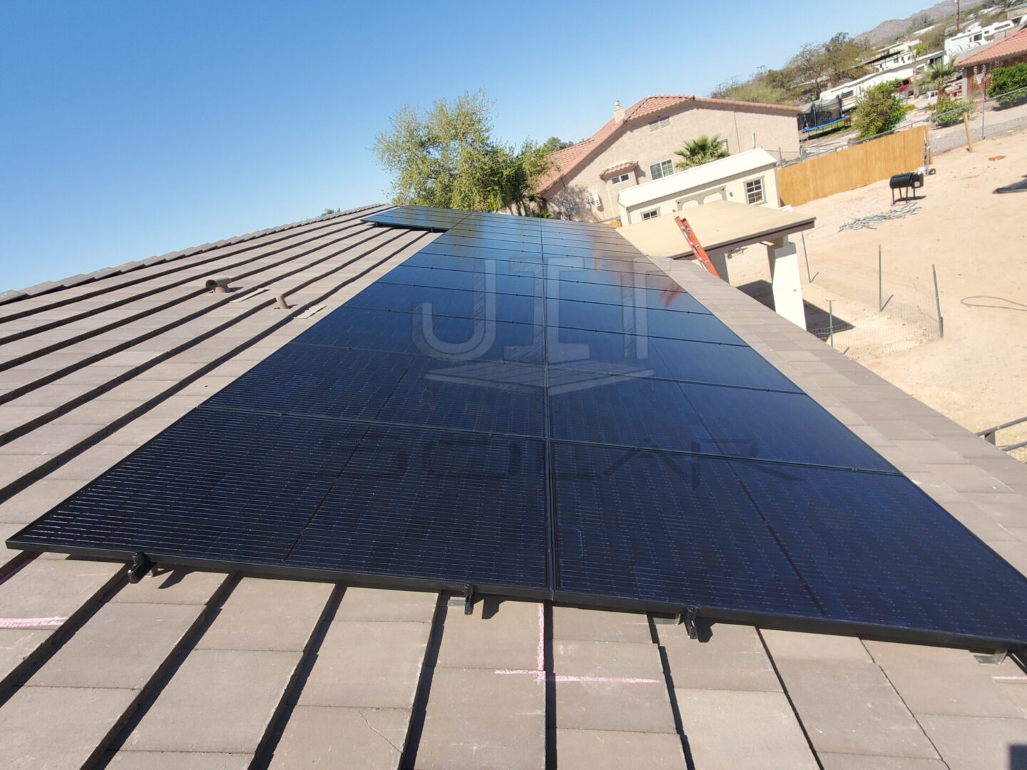 Photograph of solar panels installed on the roof